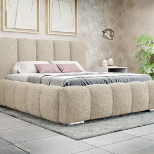 wohnli-moebel-suche-800001057513-1 POLSTERBETT Wizko Boucle Textil MIRJAN24 Möbel > Betten > Polsterbetten Beige