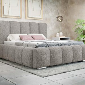 wohnli-moebel-suche-800001057539-1 POLSTERBETT Wizko Boucle Textil MIRJAN24 Möbel > Betten > Polsterbetten Grau
