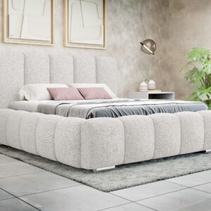 wohnli-moebel-suche-800001057551-1 POLSTERBETT Wizko Boucle Textil MIRJAN24 Möbel > Betten > Polsterbetten Weiß