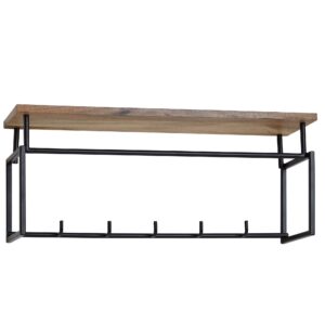 wohnli-moebel-suche-800001058072 Wohnli Möbelsuche - WANDGARDEROBE Mango Massivholz Metall Modern 71x29x20 cm mit Ablage und Kleiderstange