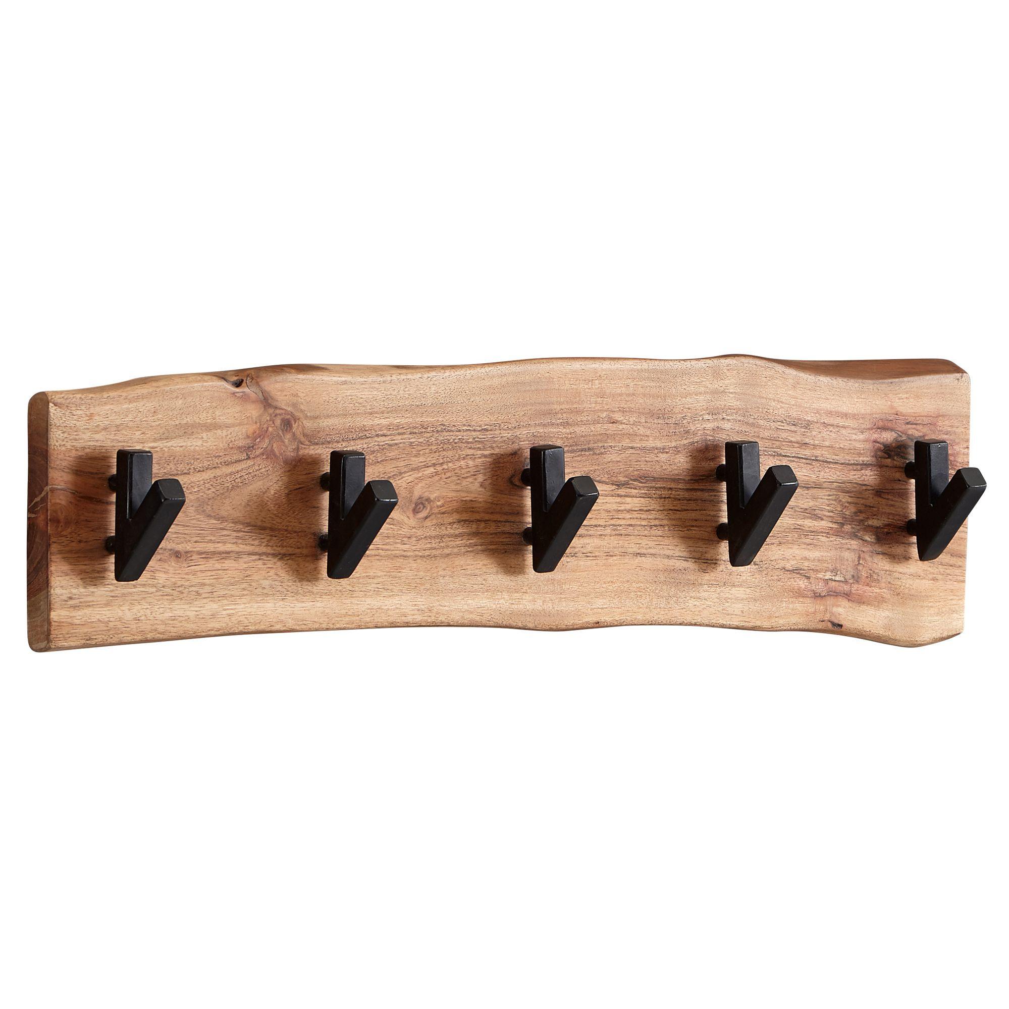 wohnli-moebel-suche-800001058082 Wohnli Möbelsuche - WANDGARDEROBE Akazie Massivholz Metall Modern 60x17x9 cm mit Naturkante