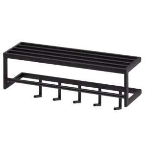 Wohnli Möbelsuche - WANDGARDEROBE Metall Schwarz Modern mit 5 Haken und Kleiderstange