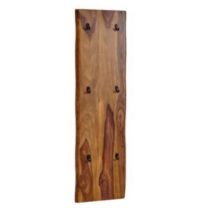wohnli-moebel-suche-800001058104 Wohnli Möbelsuche - WANDGARDEROBE Massivholz Metall Modern mit Baumkante und 6 Haken