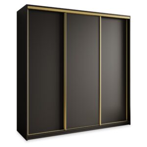 wohnli-moebel-suche-800001058375 Wohnli Möbelsuche - SCHWEBETÜRENSCHRANK NISSE 200/205/60 cm 3-türig Schwarz