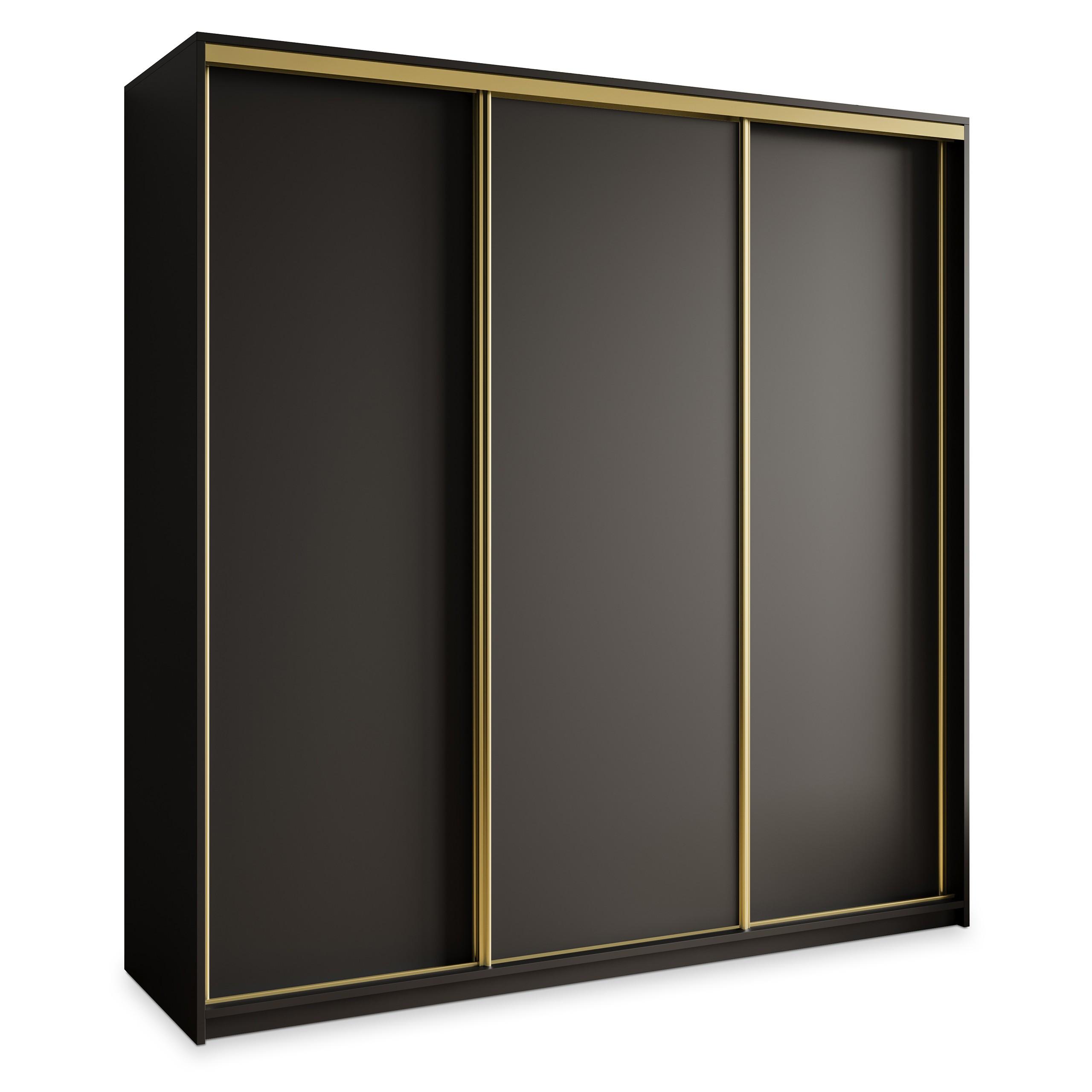 wohnli-moebel-suche-800001058375 Wohnli Möbelsuche - SCHWEBETÜRENSCHRANK NISSE 200/205/60 cm 3-türig Schwarz