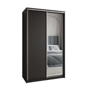 wohnli-moebel-suche-800001058728 Wohnli Möbelsuche - SCHWEBETÜRENSCHRANK TAVI 120/205/60 cm 2-türig mit Spiegel Schwarz