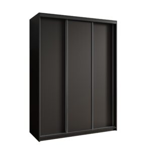 wohnli-moebel-suche-800001058753 Wohnli Möbelsuche - SCHWEBETÜRENSCHRANK NISSE 150/205/60 cm 3-türig Schwarz