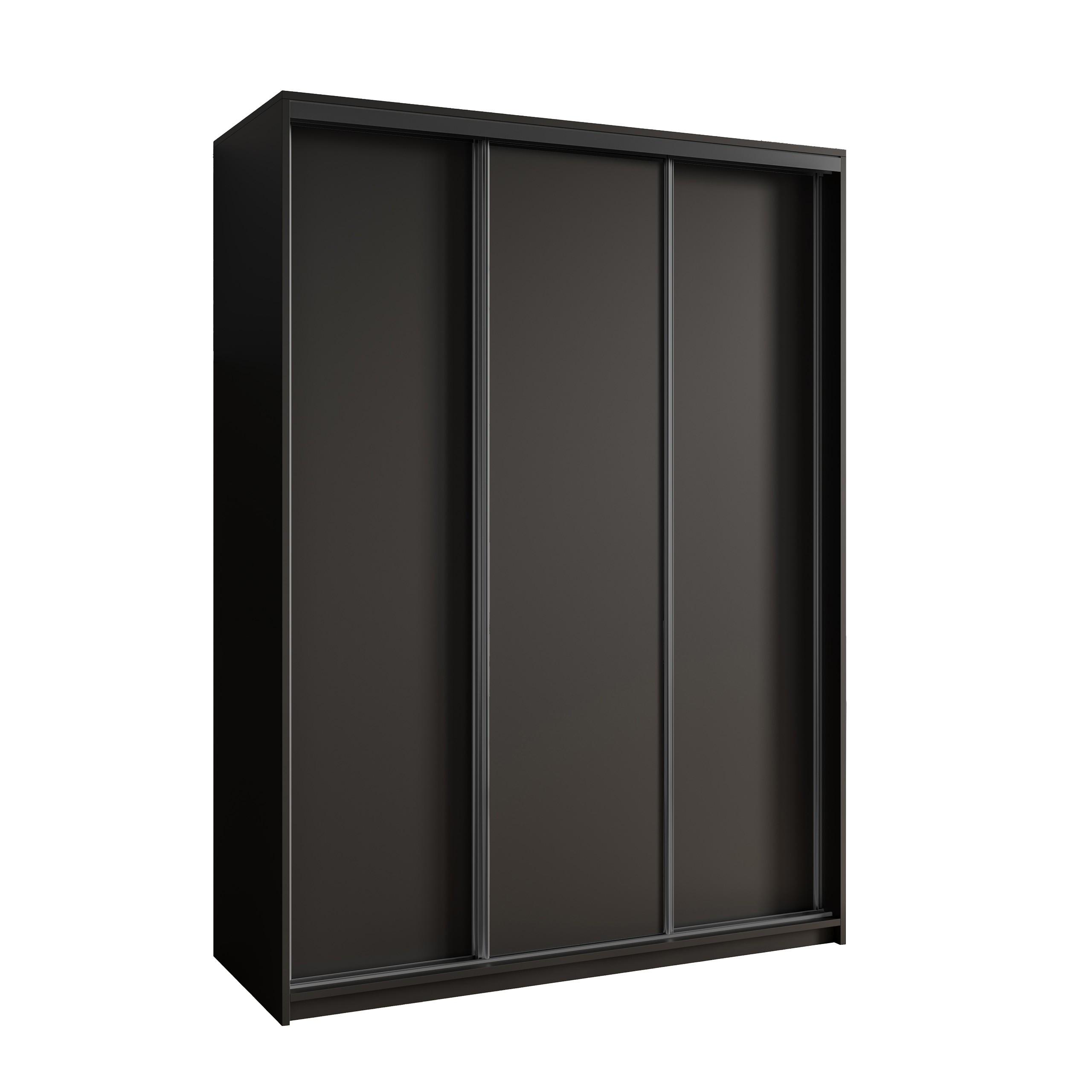 wohnli-moebel-suche-800001058753 Wohnli Möbelsuche - SCHWEBETÜRENSCHRANK NISSE 150/205/60 cm 3-türig Schwarz
