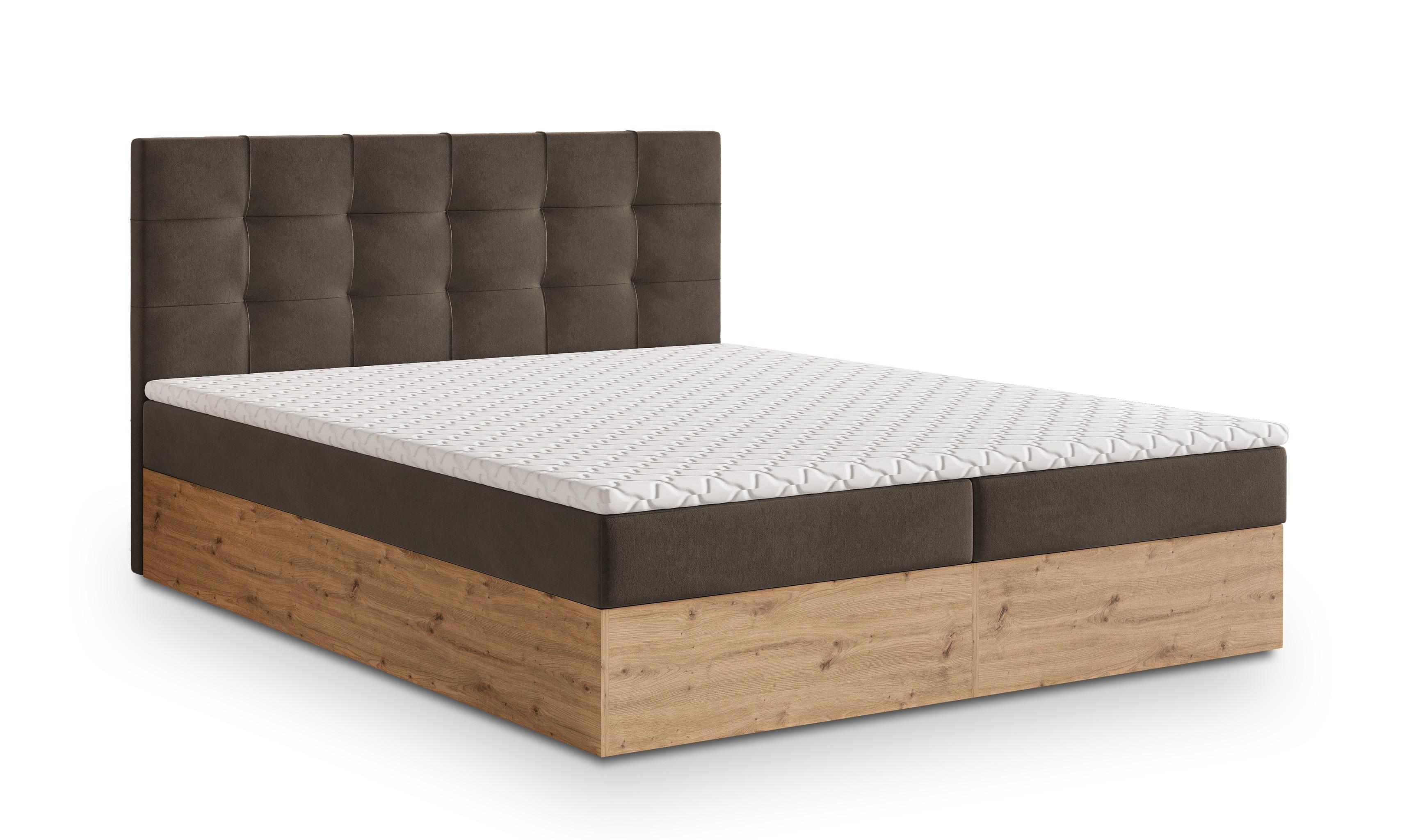 Wohnli Möbelsuche - BOXBETT MOLVEN 160x200 cm mit Matratze und Topper - Braun