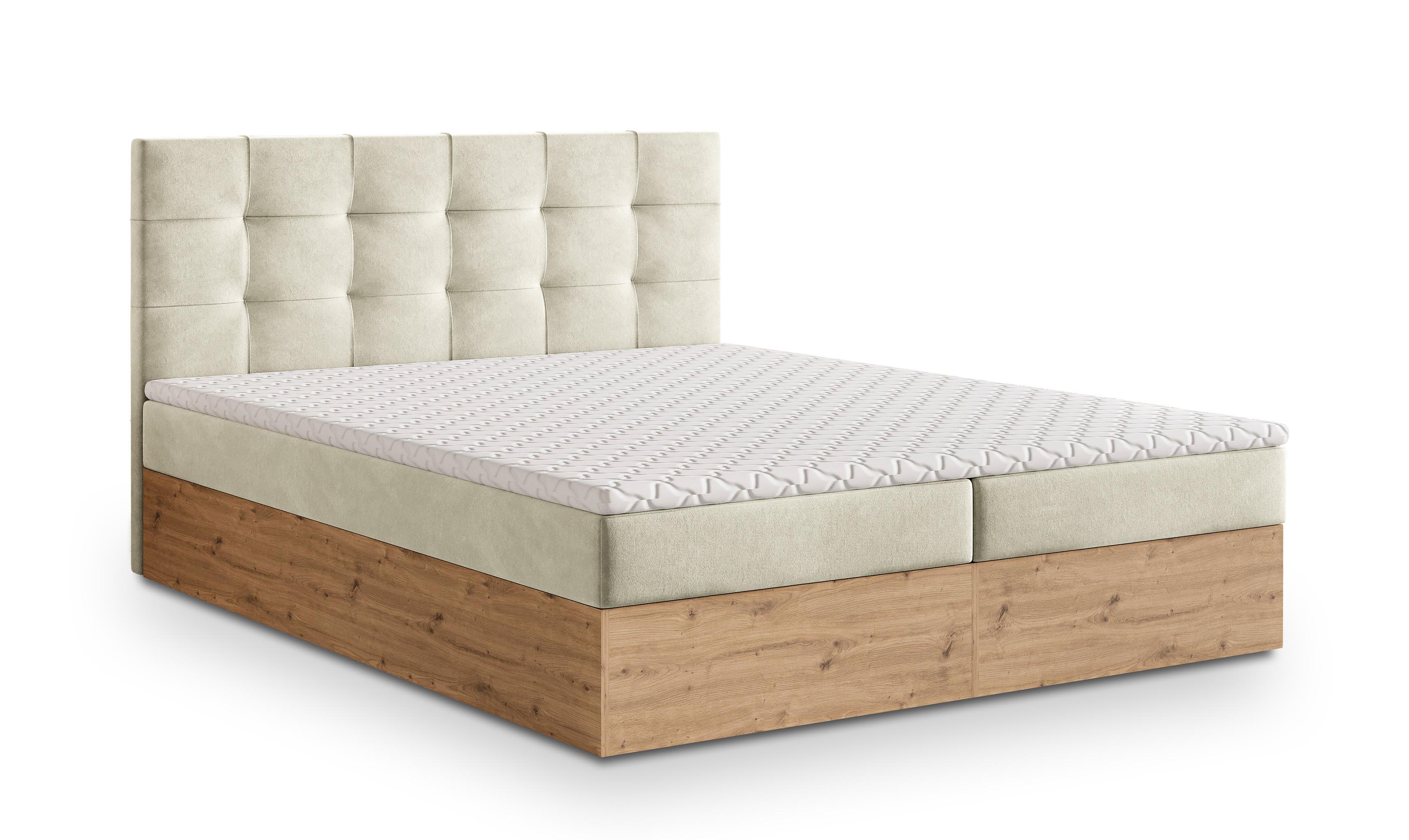Wohnli Möbelsuche - BOXBETT MOLVEN 160x200 cm mit Matratze und Topper - Creme