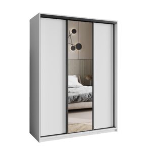 wohnli-moebel-suche-800001059064 Wohnli Möbelsuche - SCHWEBETÜRENSCHRANK TAVI 150/205/60 cm 3-türig mit Spiegel Weiß