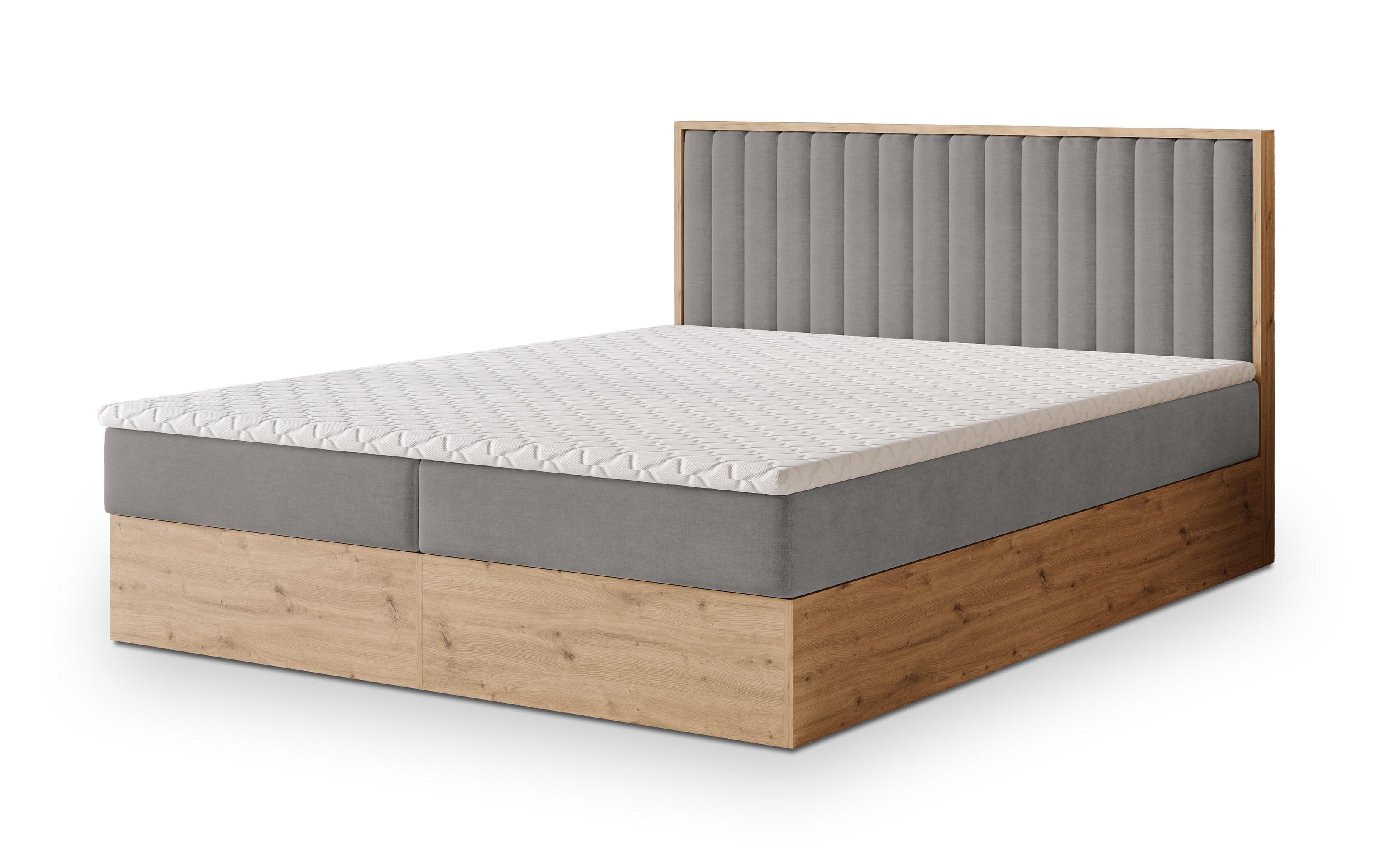 wohnli-moebel-suche-800001059070 Wohnli Möbelsuche - BOXBETT VARELI 140x200 cm mit Matratze und Topper - Grau