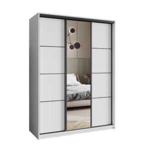 wohnli-moebel-suche-800001059202 Wohnli Möbelsuche - SCHWEBETÜRENSCHRANK VARO 150/205/60 cm 3-türig mit Spiegel Weiß
