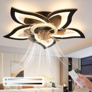wohnli-moebel-suche-800001061199-1 DECKENLEUCHTE mit Ventilator Frostal 62/62/14.5 cm Deckenlampe Metall ZMH Lampen & Leuchten > LED-Leuchten > LED-Deckenleuchten Schwarz