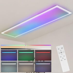 LED-DECKENLEUCHTE Quillon 120/30/5.6 cm Deckenlampe Metall, Kunststoff ZMH Lampen & Leuchten > LED-Leuchten > LED-Deckenleuchten Weiß