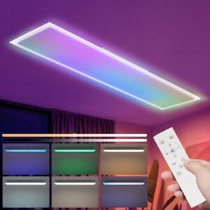 wohnli-moebel-suche-800001061213-1 LED-DECKENLEUCHTE Quillon 100/25/5 cm Deckenlampe Metall, Kunststoff ZMH Lampen & Leuchten > LED-Leuchten > LED-Deckenleuchten Weiß