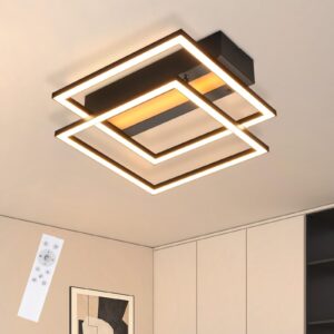 wohnli-moebel-suche-800001061215-1 LED-DECKENLEUCHTE Jovarn 37/37/7.5 cm Deckenlampe Metall ZMH Lampen & Leuchten > LED-Leuchten > LED-Deckenleuchten Schwarz