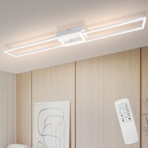 wohnli-moebel-suche-800001061223-1 LED-DECKENLEUCHTE Ragnor 102.5/18.5/7.3 cm Deckenlampe Metall ZMH Lampen & Leuchten > LED-Leuchten > LED-Deckenleuchten Weiß