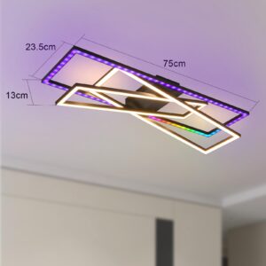 wohnli-moebel-suche-800001061225-1 LED-DECKENLEUCHTE Jovarn 23.5/23.5/13.5 cm Deckenlampe Metall ZMH Lampen & Leuchten > LED-Leuchten > LED-Deckenleuchten Schwarz