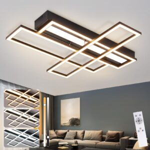 wohnli-moebel-suche-800001061229-1 LED-DECKENLEUCHTE Bryxen 55.5/55.5/9.7 cm Deckenlampe Metall ZMH Lampen & Leuchten > LED-Leuchten > LED-Deckenleuchten Schwarz