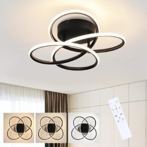 wohnli-moebel-suche-800001061232-1 LED-DECKENLEUCHTE Meldon 33/36/14 cm Deckenlampe Metall ZMH Lampen & Leuchten > LED-Leuchten > LED-Deckenleuchten Schwarz