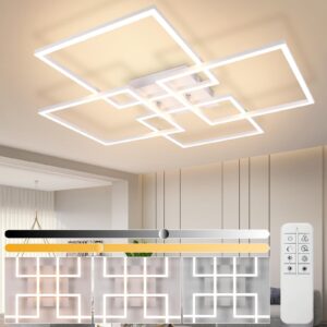 LED-DECKENLEUCHTE Vexlor 72.4/72.4/7.3 cm Deckenlampe Metall ZMH Lampen & Leuchten > LED-Leuchten > LED-Deckenleuchten Weiß