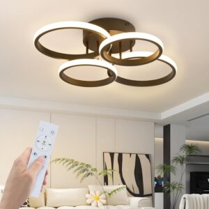 LED-DECKENLEUCHTE Xalvor 52.5/41.5/11.8 cm Deckenlampe Metall ZMH Lampen & Leuchten > LED-Leuchten > LED-Deckenleuchten Schwarz