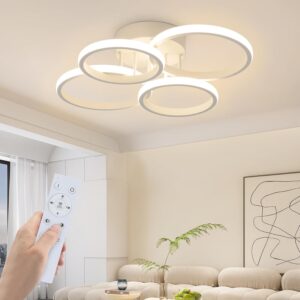 LED-DECKENLEUCHTE Xalvor 41.5/52.5/11.8 cm Deckenlampe Metall ZMH Lampen & Leuchten > LED-Leuchten > LED-Deckenleuchten Weiß