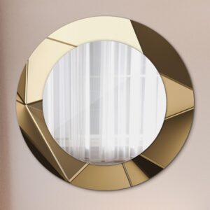 SPIEGEL Ø50 cm Rund mit Aufdruck Glas TULUP Spiegel > Wandspiegel Beige