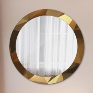 SPIEGEL Ø80 cm Rund mit Aufdruck Glas TULUP Spiegel > Wandspiegel Braun
