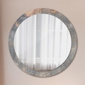 SPIEGEL Ø90 cm Rund mit Aufdruck Glas TULUP Spiegel > Wandspiegel Grau