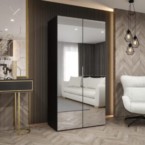 wohnli-moebel-suche-800001065671-1 DREHTÜRENSCHRANK 202/100/52 2-türig Holz MÖBEL KRYSPOL Möbel > Schränke > Kleiderschränke > Drehtürenschränke Schwarz