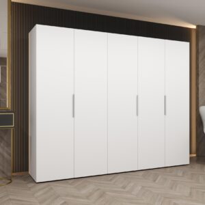 wohnli-moebel-suche-800001065772-1 DREHTÜRENSCHRANK 202/250/52 5-türig Holz MÖBEL KRYSPOL Möbel > Schränke > Kleiderschränke > Drehtürenschränke Weiß