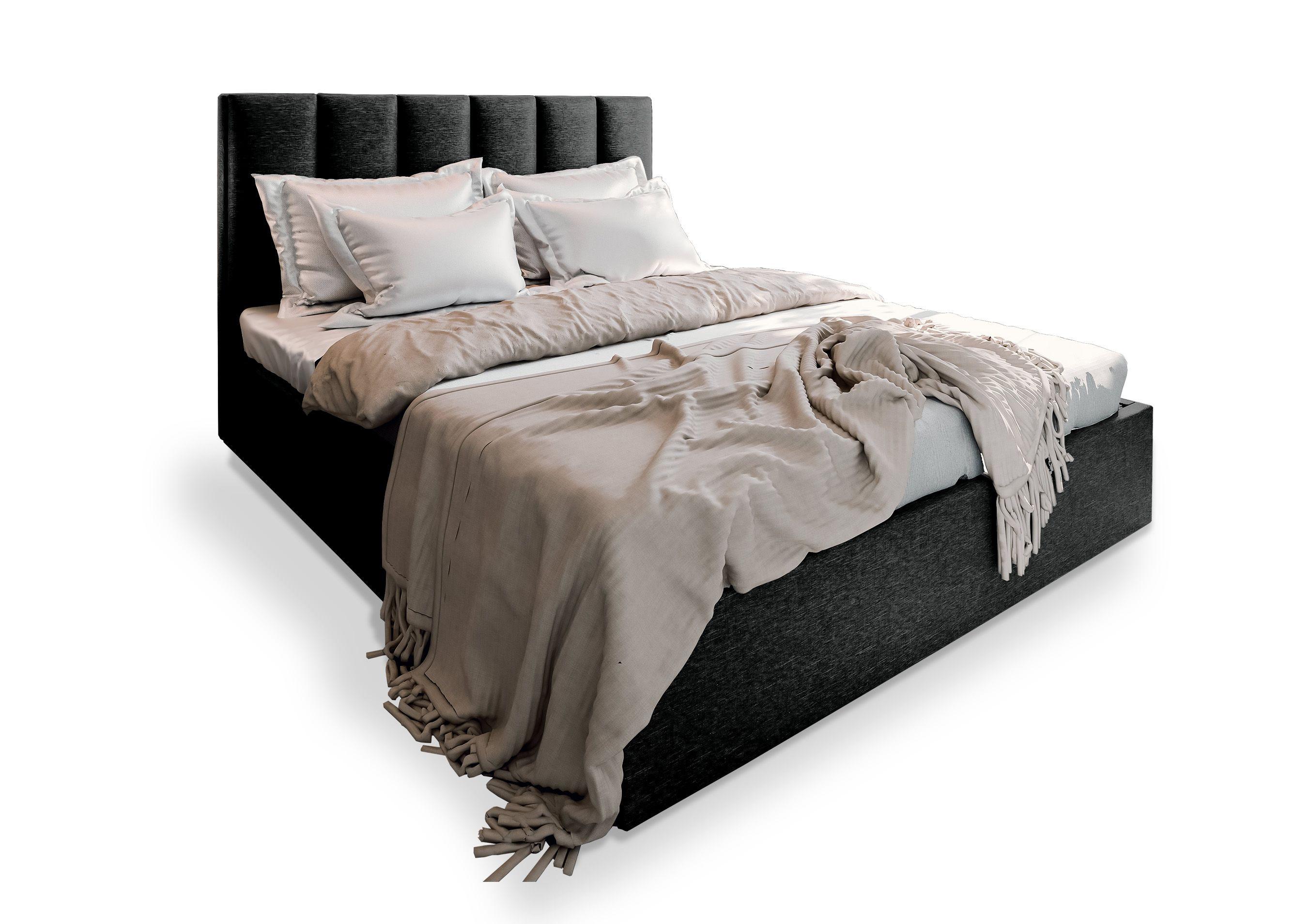 Wohnli Möbelsuche - POLSTERBETT LURE 180x200 cm mit Bettkästen - Schwarz