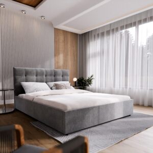wohnli-moebel-suche-800001066667-1 POLSTERBETT APE 180x200 cm mit Bettkästen - Grau Holz MASSENO Möbel > Betten > Polsterbetten Grau