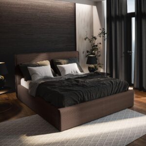 wohnli-moebel-suche-800001066676-1 POLSTERBETT PARMA 140x200 cm mit Bettkästen - Braun Holz MASSENO Möbel > Betten > Polsterbetten Braun