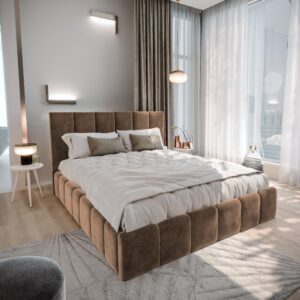 wohnli-moebel-suche-800001066699-1 POLSTERBETT TARANTO 180x200 cm mit Bettkästen - Beige Holz MASSENO Möbel > Betten > Polsterbetten Beige