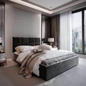wohnli-moebel-suche-800001066704-1 POLSTERBETT LIMENA 160x200 cm mit Bettkästen - Schwarz Holz MASSENO Möbel > Betten > Polsterbetten Schwarz