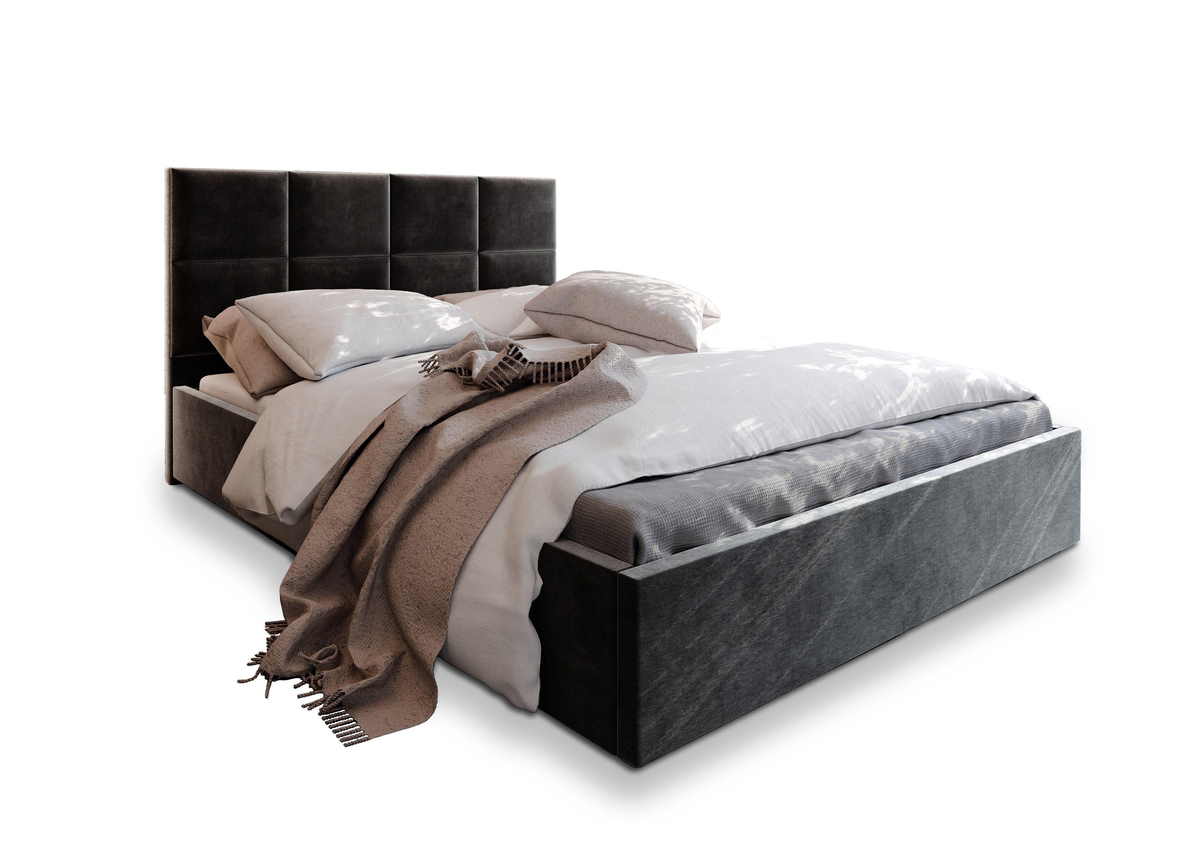 wohnli-moebel-suche-800001066704 Wohnli Möbelsuche - POLSTERBETT LIMENA 160x200 cm mit Bettkästen - Schwarz