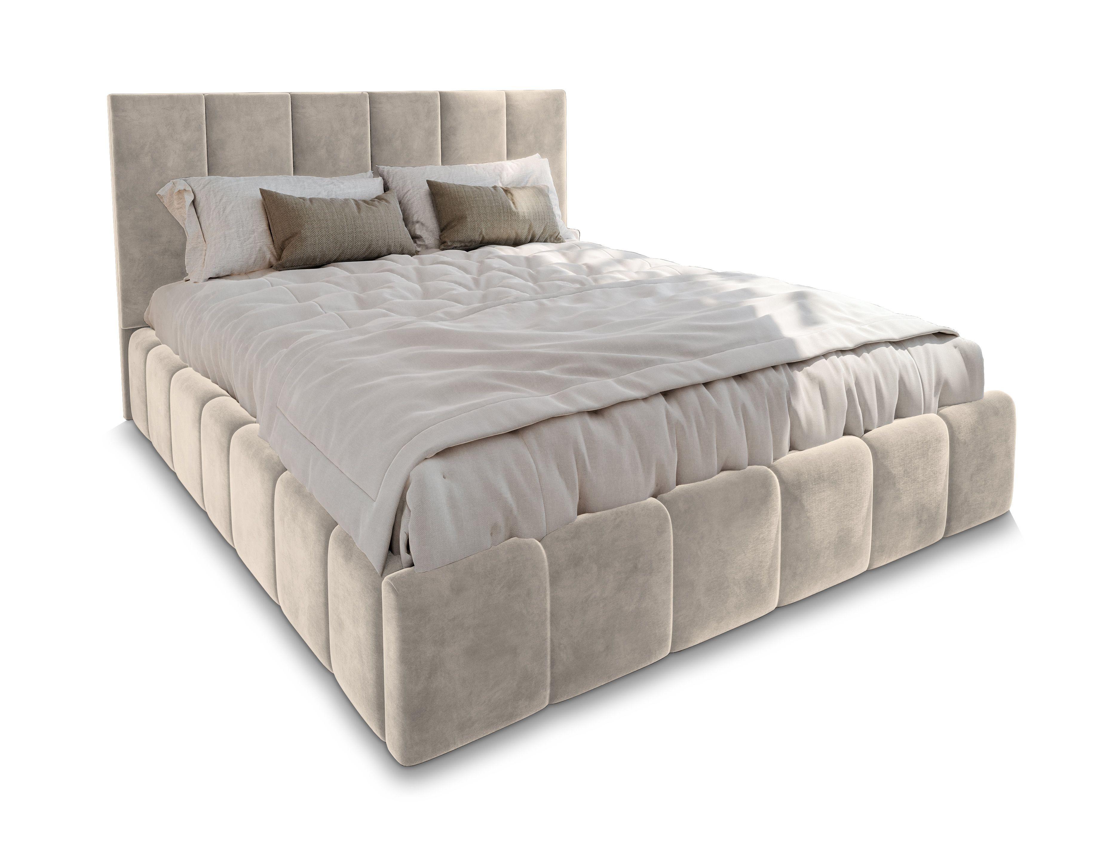 Wohnli Möbelsuche - POLSTERBETT TARANTO 140x200 cm mit Bettkästen - Creme