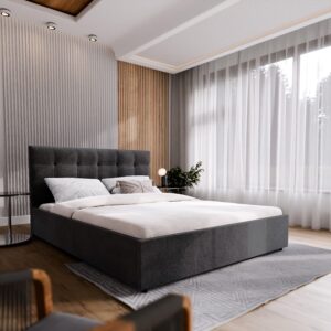 wohnli-moebel-suche-800001066716-1 POLSTERBETT APE 180x200 cm mit Bettkästen - Schwarz Holz MASSENO Möbel > Betten > Polsterbetten Schwarz