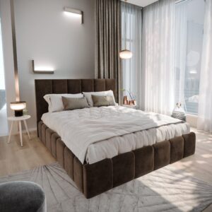 wohnli-moebel-suche-800001066745-1 POLSTERBETT TARANTO 180x200 cm mit Bettkästen - Braun Holz MASSENO Möbel > Betten > Polsterbetten Braun