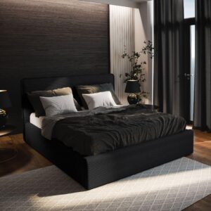 wohnli-moebel-suche-800001066761-1 POLSTERBETT PARMA 140x200 cm mit Bettkästen - Schwarz Holz MASSENO Möbel > Betten > Polsterbetten Schwarz