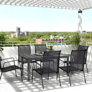 GARTENTISCH Erweitert Aluminium 160/220 x 90 cm Metall Outsunny Garten & Outdoor > Gartenmöbel > Gartentische Grau