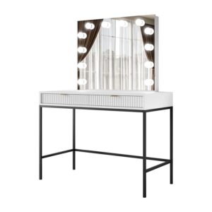 SCHMINKTISCH MIT SPIEGEL CORTADO ELITE WEISS Holzwerkstoff Lookway Möbel > Tische > Schminktische Weiß