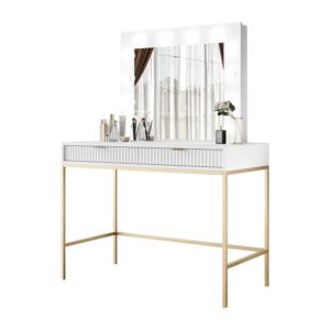 wohnli-moebel-suche-800001066982 Wohnli Möbelsuche - SCHMINKTISCH MIT SPIEGEL CORTADO GOLD T104 WEISS