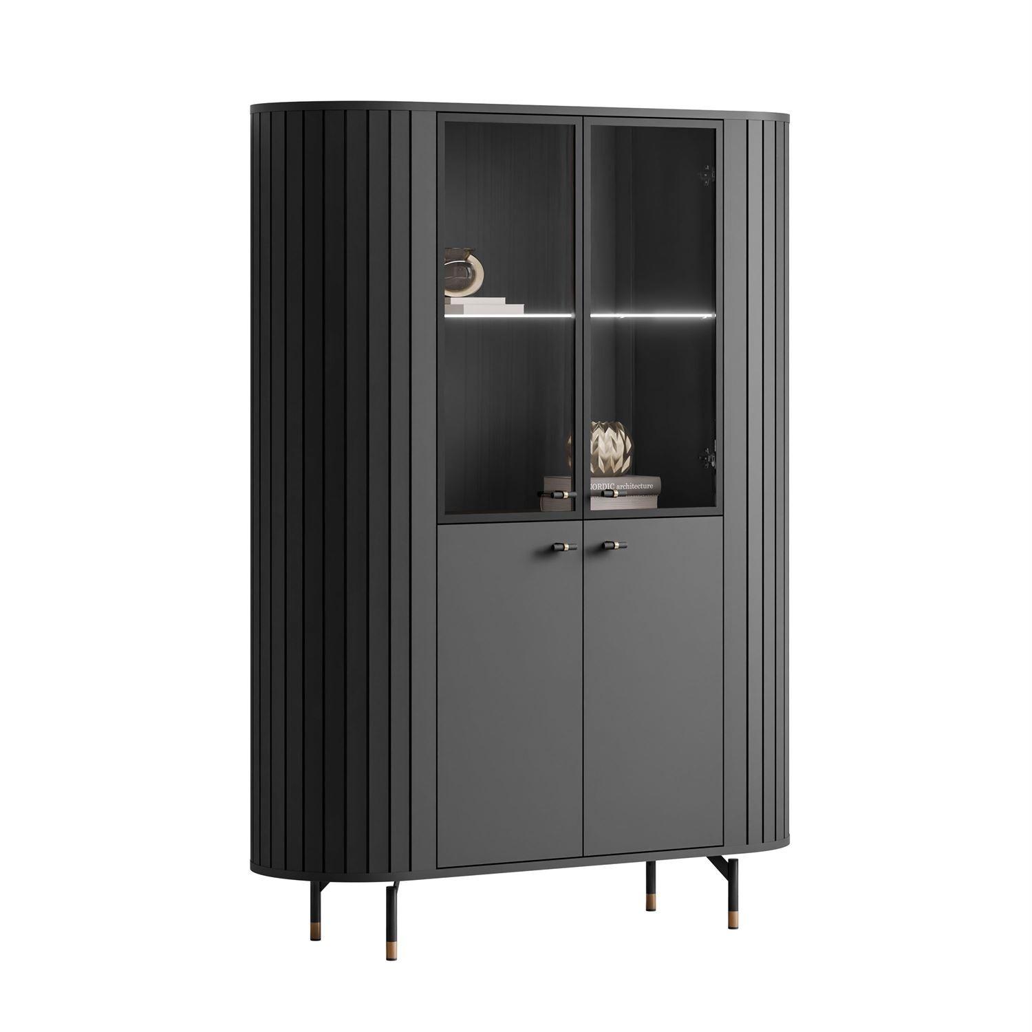 wohnli-moebel-suche-800001066983 Wohnli Möbelsuche - VITRINE ELODIE mit LED-Beleuchtung Schwarz