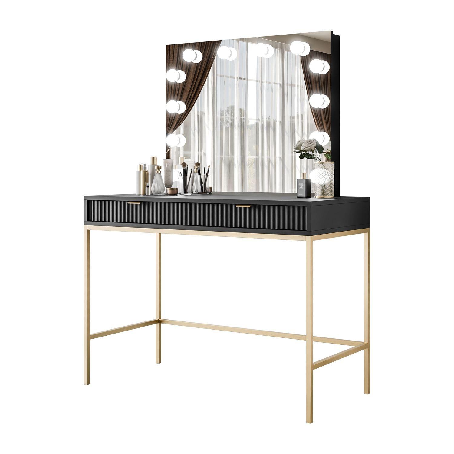 wohnli-moebel-suche-800001067003 Wohnli Möbelsuche - SCHMINKTISCH MIT SPIEGEL CORTADO ELITE GOLD SCHWARZ