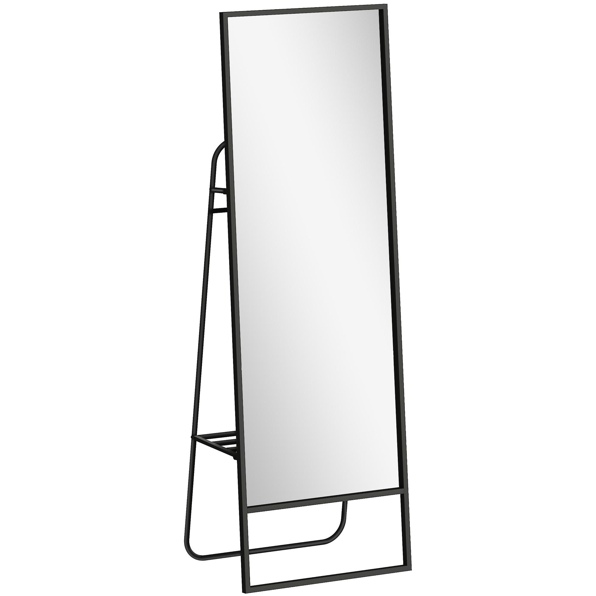 Wohnli Möbelsuche - GANZKÖRPERSPIEGEL 157 x 50 cm Rechteckig Standspiegel mit Regal