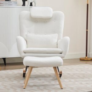 wohnli-moebel-suche-800001068764-1 SCHAUKELSTUHL Weiß 73/92/102 cm Holzwerkstoff, Textil, Metall Urban Meuble Möbel > Sessel > Relaxsessel Weiß